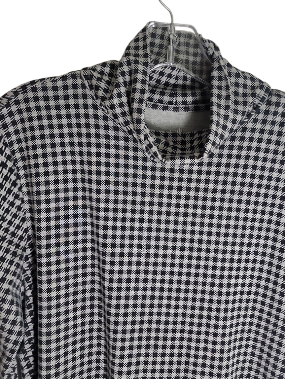 J. Jill luxe supima black gray gingham plaid turtleneck tunic top size LP - Picture 4 of 9